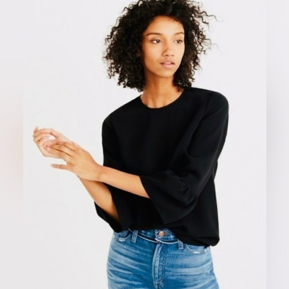 Madewell women’s blouse with bell ruffles sleeves Sz S